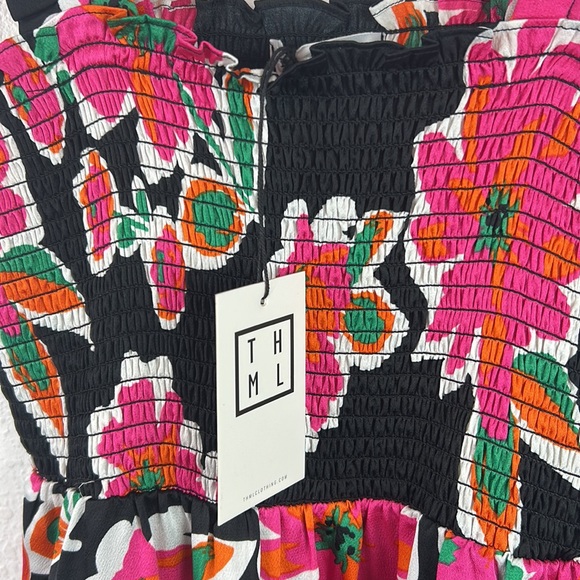 NWT THML Smocked Floral Midi/Maxi Dress - Picture 7 of 10